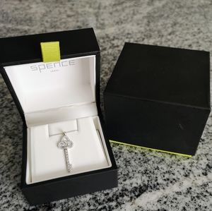 14k White gold key necklace from Spence Diamonds